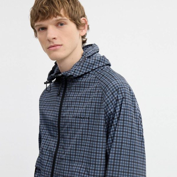 Coach Outlet Plaid Windbreaker In Recycled Polyester - Preorder