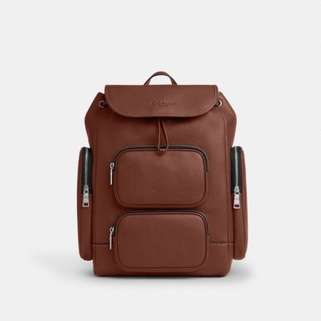 Coach Outlet Finn Backpack - Preorder — Silver/Vintage Brown