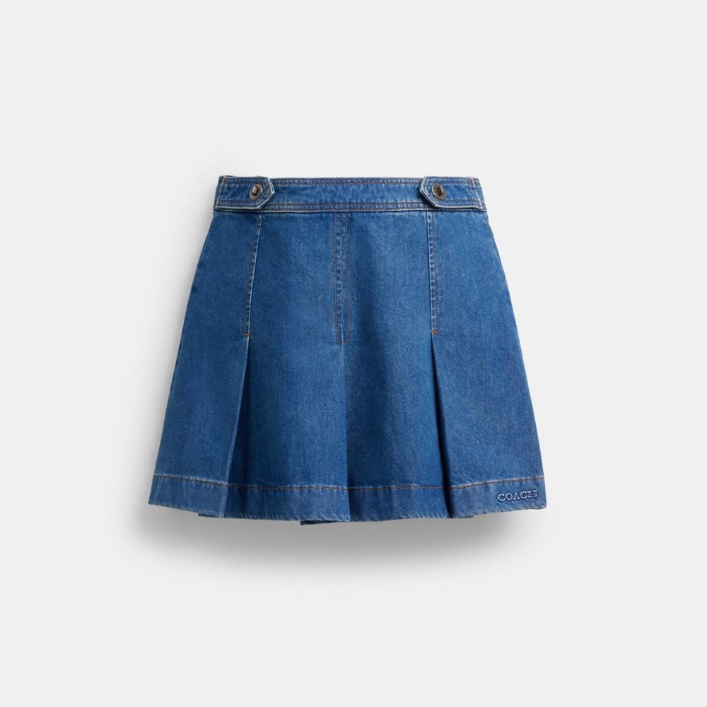 Coach Outlet Denim Pleated Skirt - Preorder
