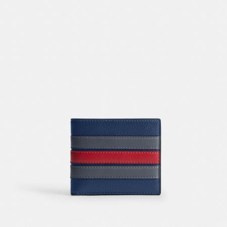 Coach Outlet ID Billfold Wallet With Varsity Stripe - Preorder — Deep Blue Multi