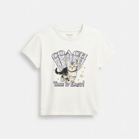 Coach Outlet Cat T-Shirt In Organic Cotton - Preorder — Vintage Ivory