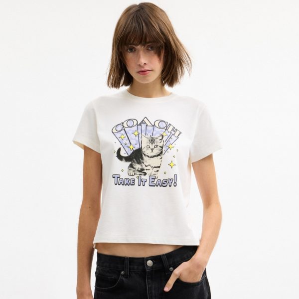 Coach Outlet Cat T-Shirt In Organic Cotton - Preorder