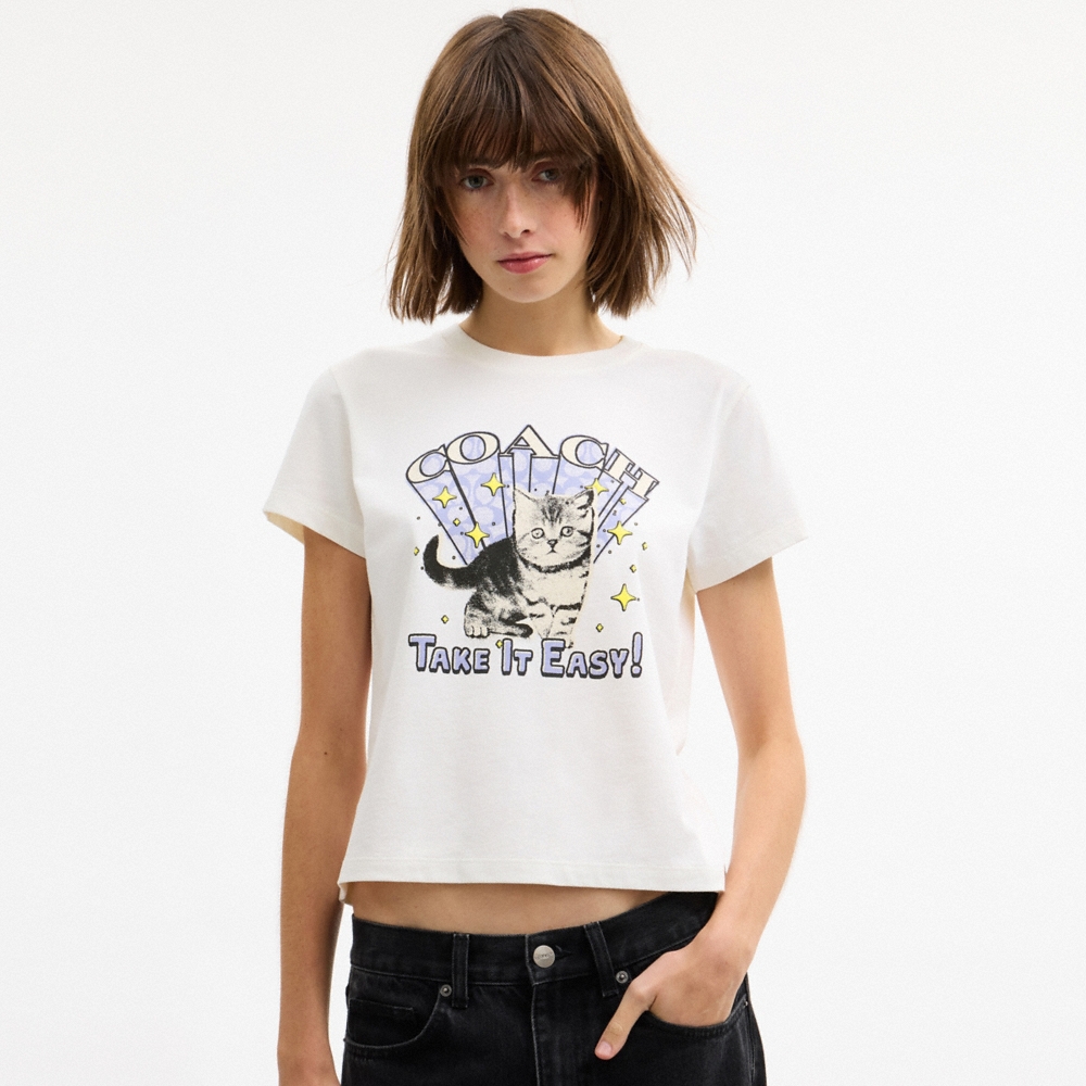 Coach Outlet Cat T-Shirt In Organic Cotton - Preorder