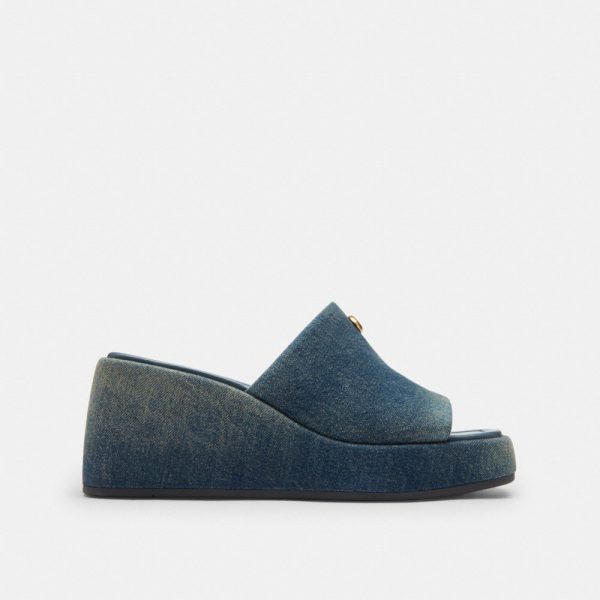 Coach Outlet Marie Platform Sandal In Loved Denim - Preorder