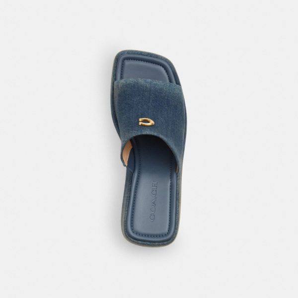 Coach Outlet Marie Platform Sandal In Loved Denim - Preorder
