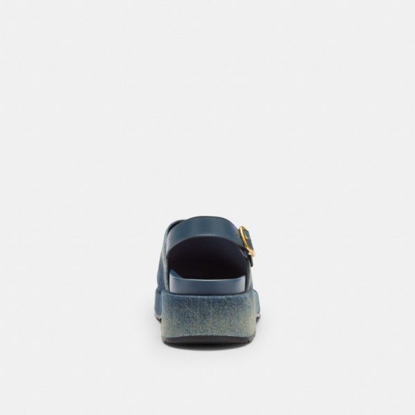 Coach Outlet Sculpted C Platform Clog In Loved Denim - Preorder