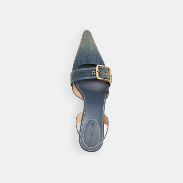 Coach Outlet Margot Slingback In Loved Denim - Preorder