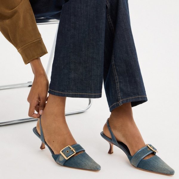 Coach Outlet Margot Slingback In Loved Denim - Preorder
