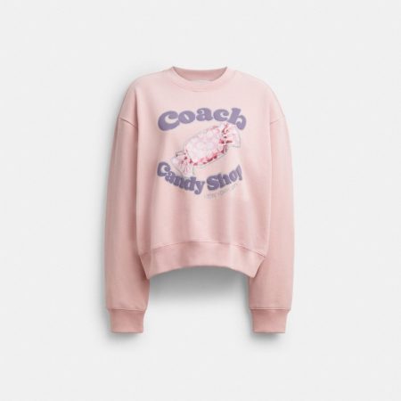 Coach Outlet Candy Shop Crewneck Sweatshirt - Preorder — Peach Skin