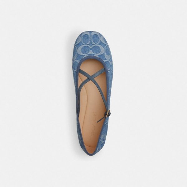 Coach Outlet Phoebe Ballet Flat In Signature Denim - Preorder