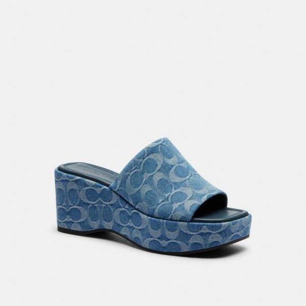 Coach Outlet Phoebe Platform Sandal In Signature Denim - Preorder