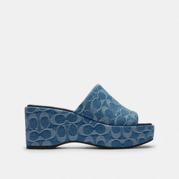 Coach Outlet Phoebe Platform Sandal In Signature Denim - Preorder