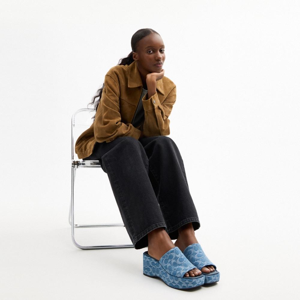 Coach Outlet Phoebe Platform Sandal In Signature Denim - Preorder