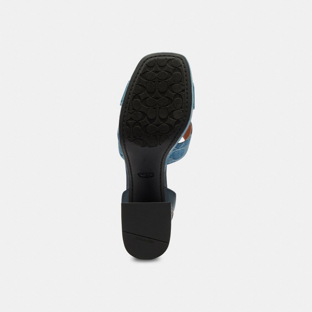 Coach Outlet Block Heel Sandal In Signature Denim - Preorder - Image 5