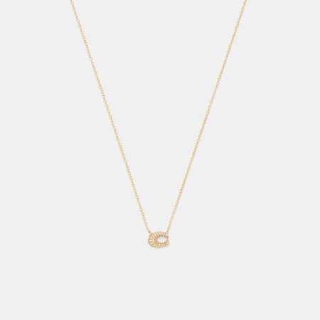 Coach Outlet Pavé C Necklace - Preorder — Brass