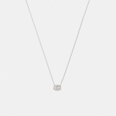 Coach Outlet Pavé C Necklace - Preorder — Silver