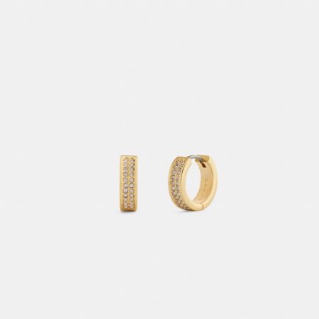 Coach Outlet Pavé C Huggie Earrings - Preorder — Brass