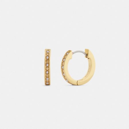 Coach Outlet Pearl Huggie Earrings - Preorder — Brass