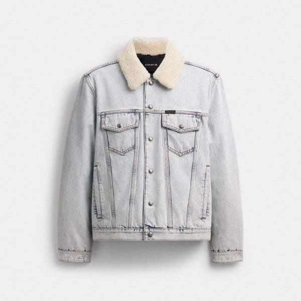 Coach Outlet Denim Jacket With Shearling Collar - Preorder