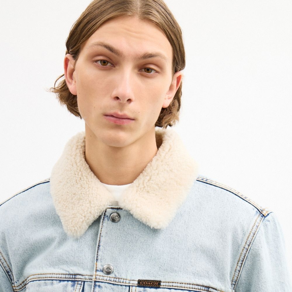 Coach Outlet Denim Jacket With Shearling Collar - Preorder