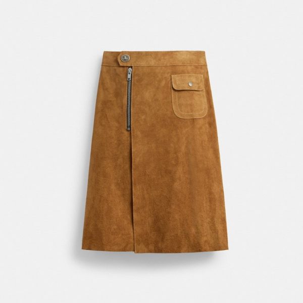 Coach Outlet Heritage Suede Midi Skirt - Preorder