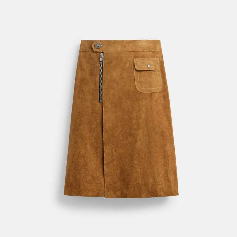 Coach Outlet Heritage Suede Midi Skirt - Preorder