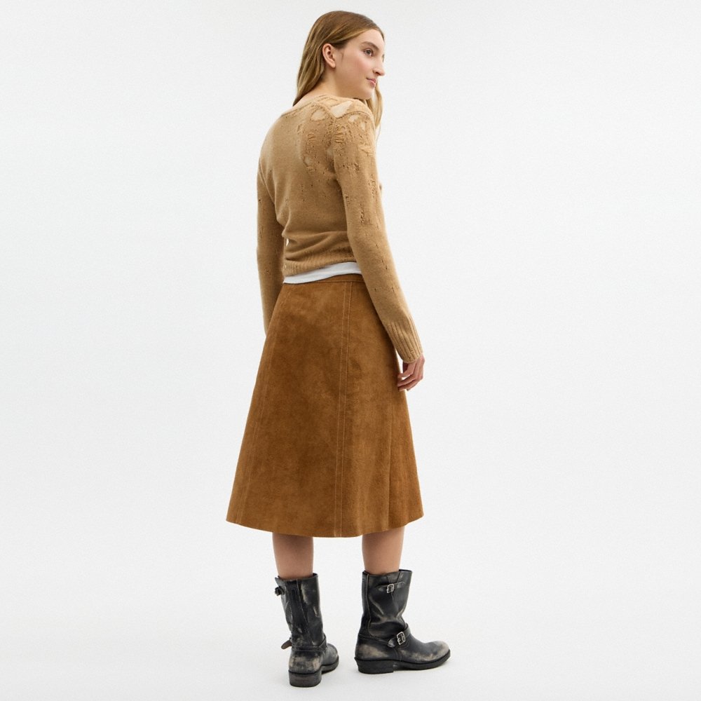 Coach Outlet Heritage Suede Midi Skirt - Preorder
