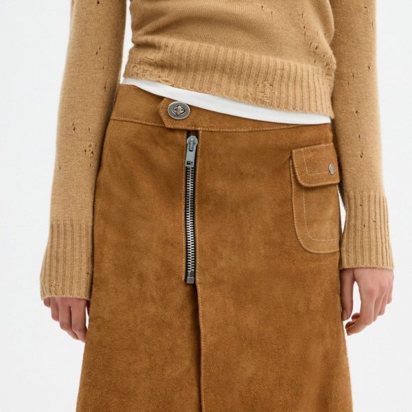 Coach Outlet Heritage Suede Midi Skirt - Preorder