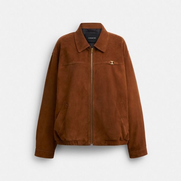 Coach Heritage C Oversized Suede Bomber - Preorder