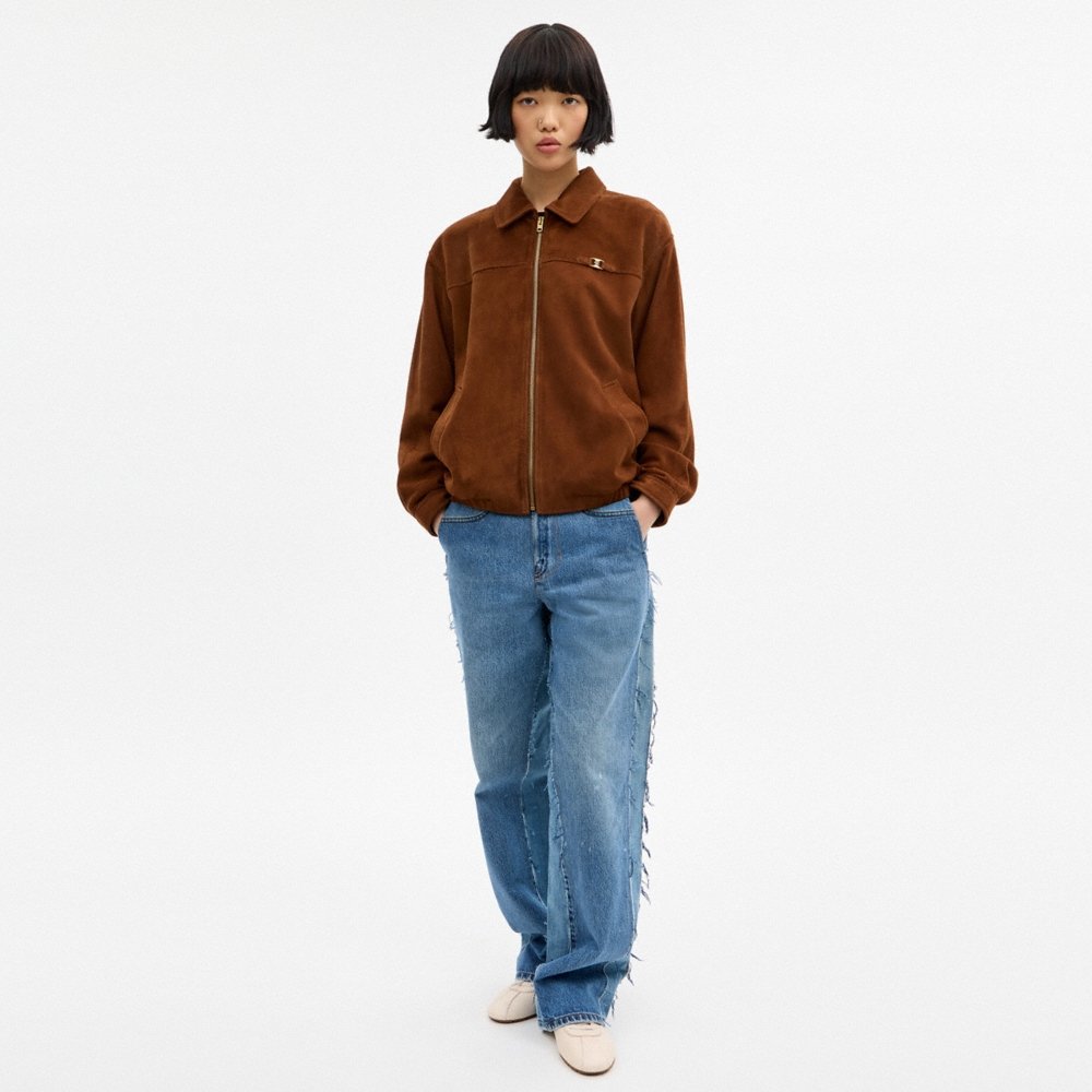 Coach Heritage C Oversized Suede Bomber - Preorder