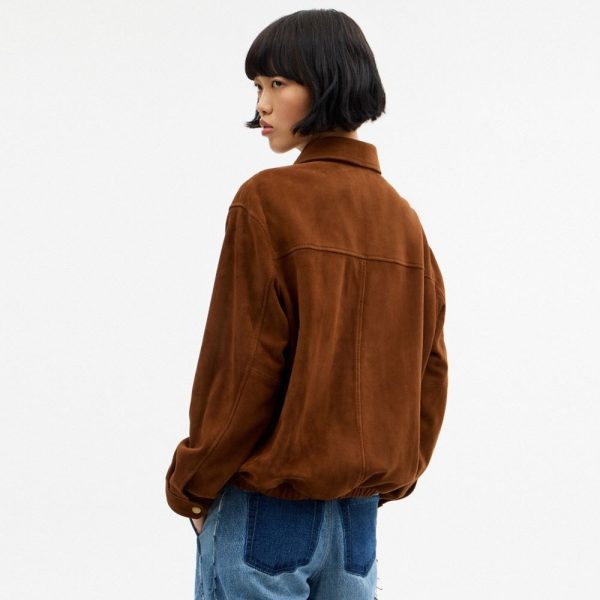 Coach Heritage C Oversized Suede Bomber - Preorder
