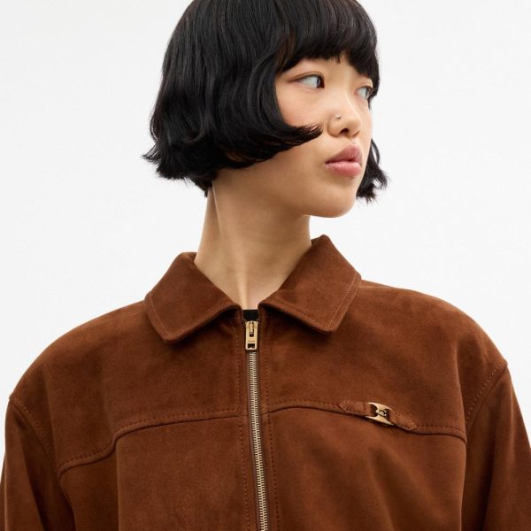 Coach Heritage C Oversized Suede Bomber - Preorder