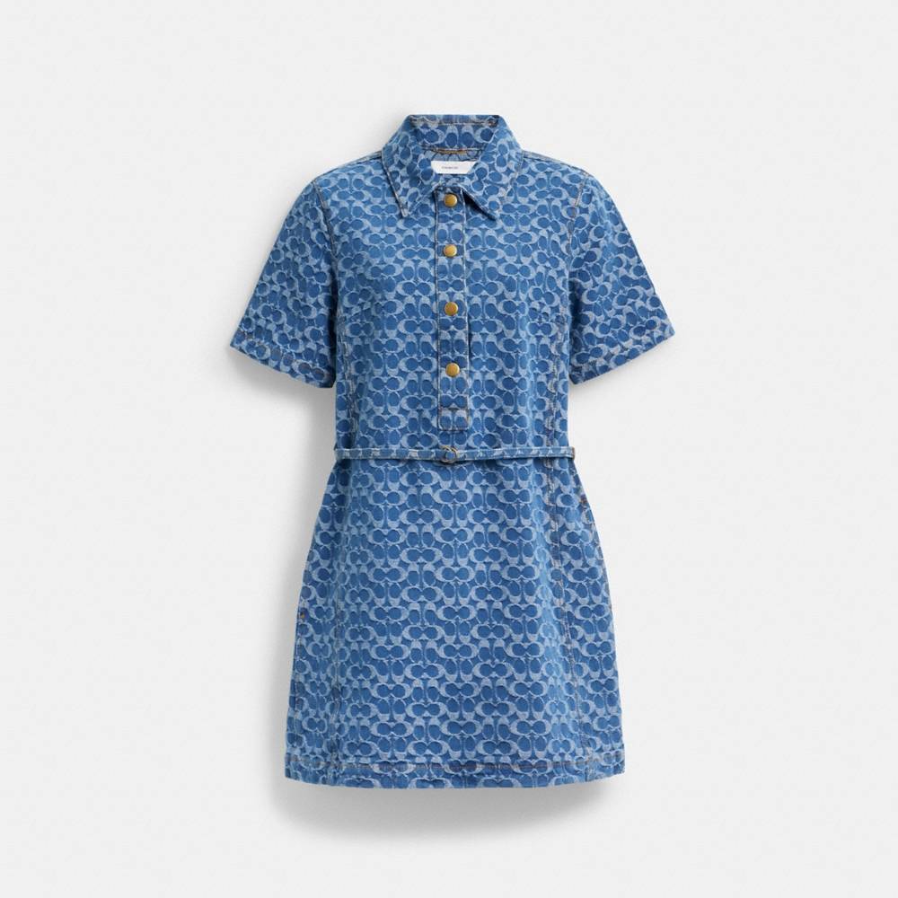 Coach Outlet Signature Denim Dress In Organic Cotton - Preorder