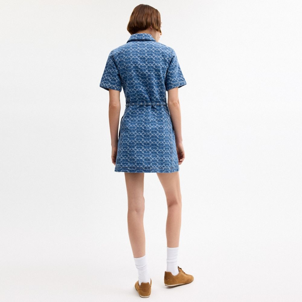 Coach Outlet Signature Denim Dress In Organic Cotton - Preorder
