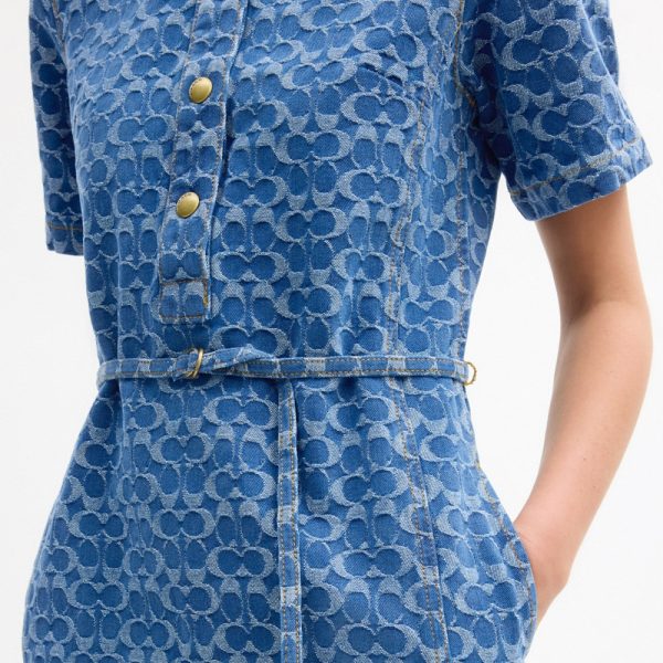Coach Outlet Signature Denim Dress In Organic Cotton - Preorder