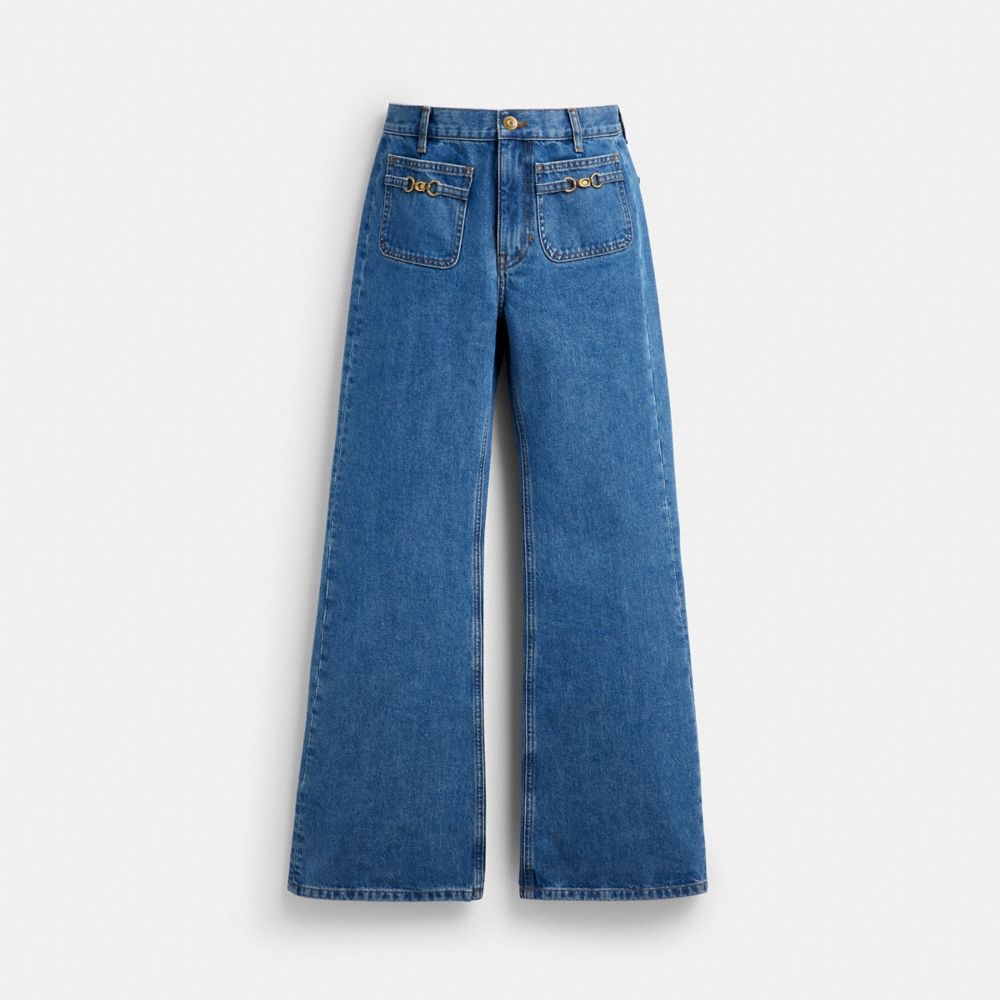 Coach Outlet Sculpted C Denim Pants In Organic Cotton - Preorder