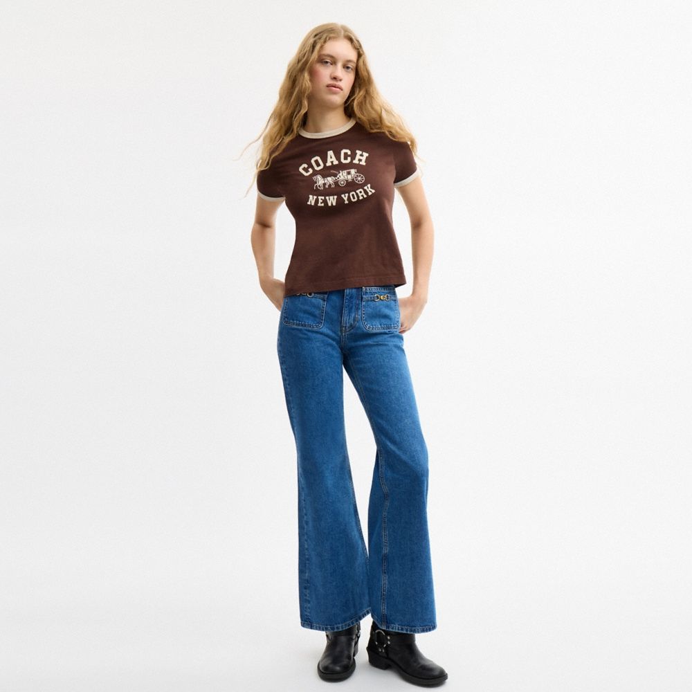 Coach Outlet Sculpted C Denim Pants In Organic Cotton - Preorder