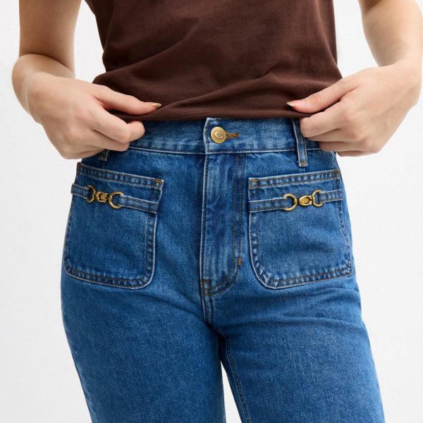 Coach Outlet Sculpted C Denim Pants In Organic Cotton - Preorder