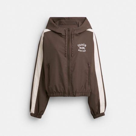 Coach Outlet Colorblock Windbreaker In Recycled Polyester - Preorder — Brown