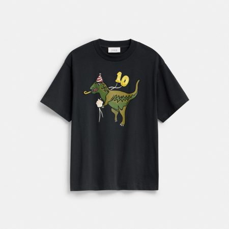 Coach Outlet Rexy 10th Birthday Relaxed T-Shirt In Organic Cotton - Preorder — Black