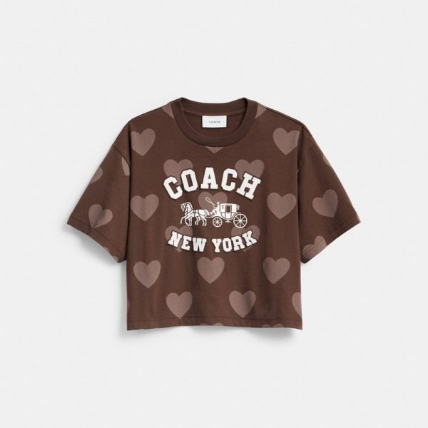 Coach Outlet Horse And Carriage Heart Cropped T-Shirt In Organic Cotton - Preorder