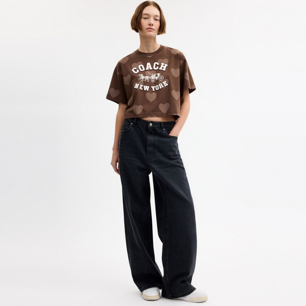 Coach Outlet Horse And Carriage Heart Cropped T-Shirt In Organic Cotton - Preorder - Image 2