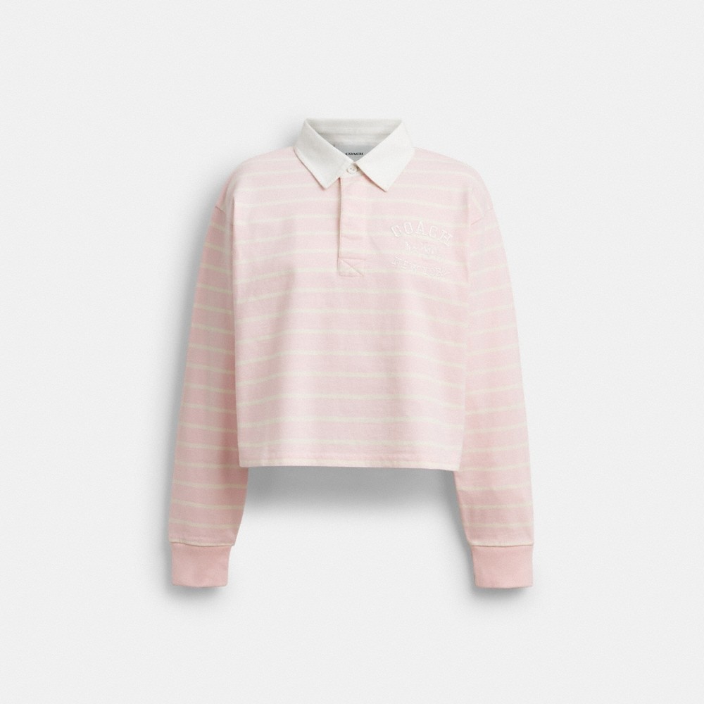 Coach Outlet Horse And Carriage Striped Rugby Polo In Organic Cotton - Preorder