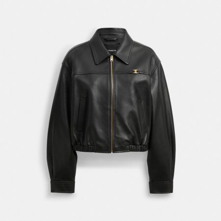Coach Heritage C Cropped Blouson Jacket - Preorder — Black