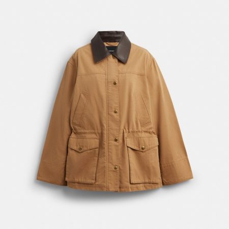 Coach Outlet Barn Jacket In Organic Cotton - Preorder — Khaki
