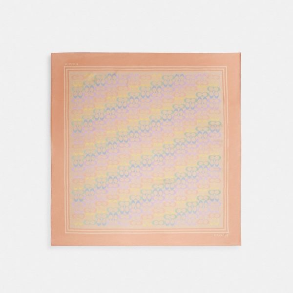 Coach Outlet Signature Rainbow Print Silk Square Scarf - Preorder