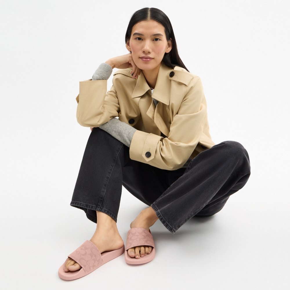 Coach Outlet Udele Sport Slide In Signature Jacquard Canvas - Preorder