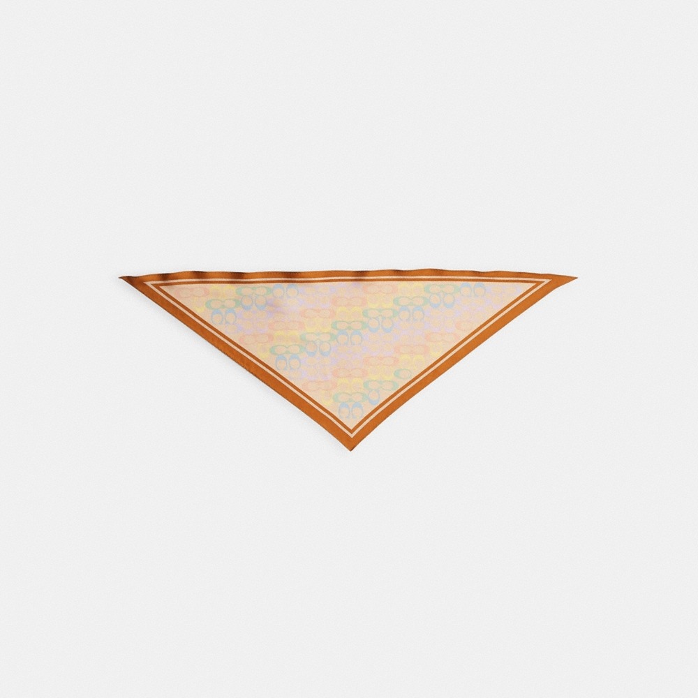 Coach Signature Rainbow Print Silk Triangle Scarf - Preorder