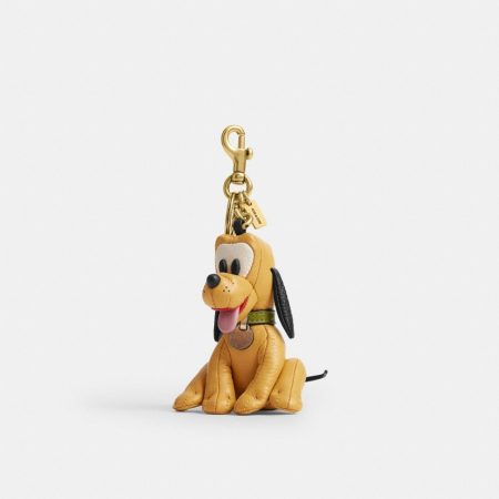 Coach Disney X Coach Pluto Collectible Bag Charm - Preorder — Brass/Honeycomb Multi