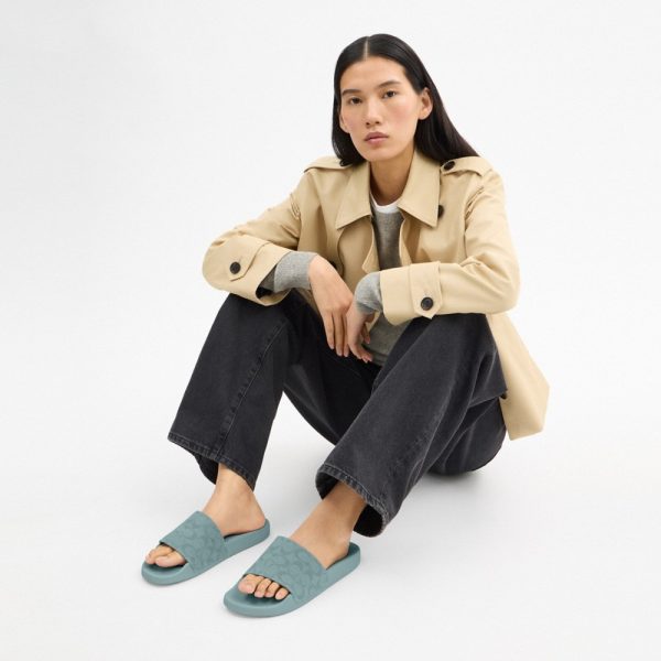 Coach Outlet Udele Sport Slide In Signature Jacquard Canvas - Preorder